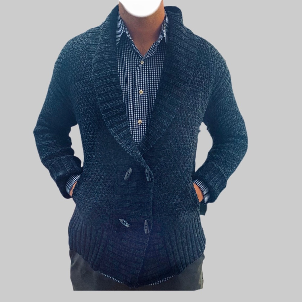 Denver Hayes Dark Blue Cardigan Sweater